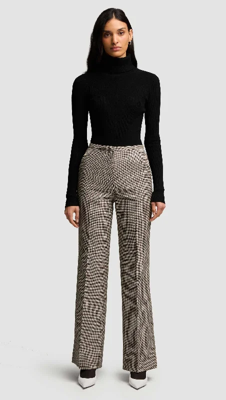 High-Fashion Women's Clothing Durable Fashion Picks Prince Trouser in Wool Blend | Plaid Houndstooth