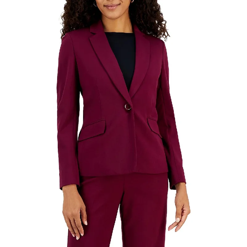 Women's Clothing For Outdoor Events Elegant Style Petites Womens Collar Viscose One-Button Blazer