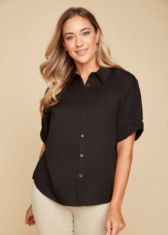 Stylish Women's Garments For Holidays Trendy Threads Renuar - Short Sleeve Button Down Blouse