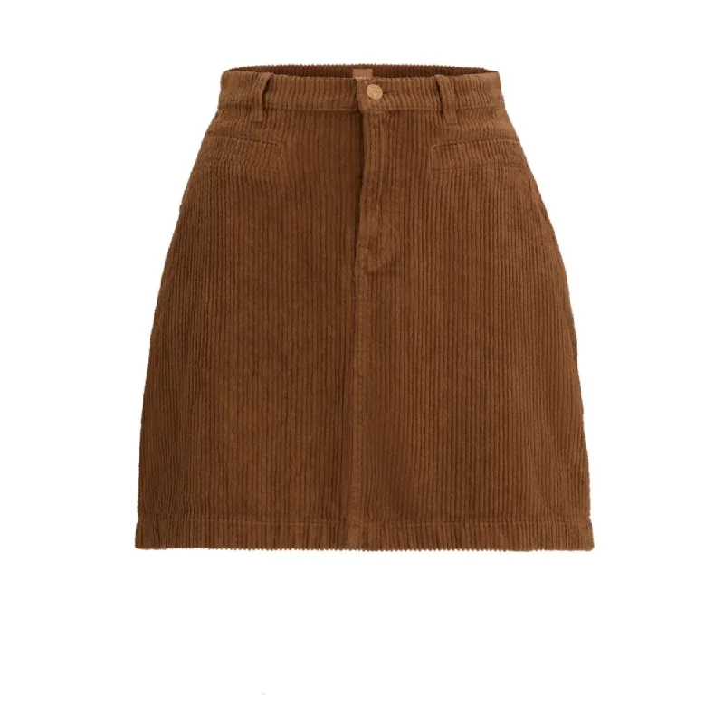 Women's Vacation Attire Everyday Fashion A-line skirt in stretch-cotton corduroy