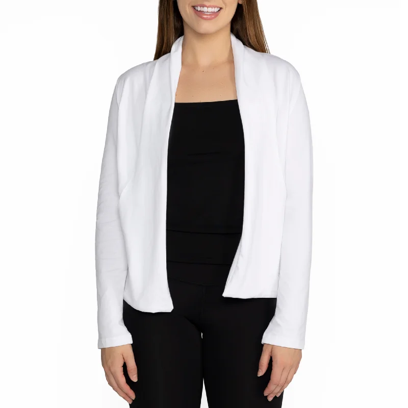 Timeless Women's Apparel Embrace New Fashion White Shorter-Length Cardigan