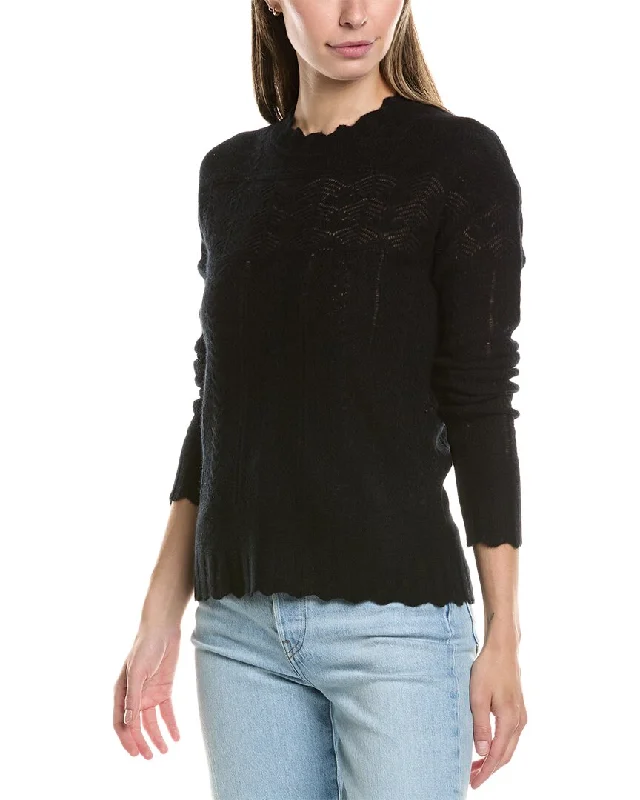 Women's Elegant Formal Outfit Comfortable Clothes InCashmere Pointelle Cashmere Sweater