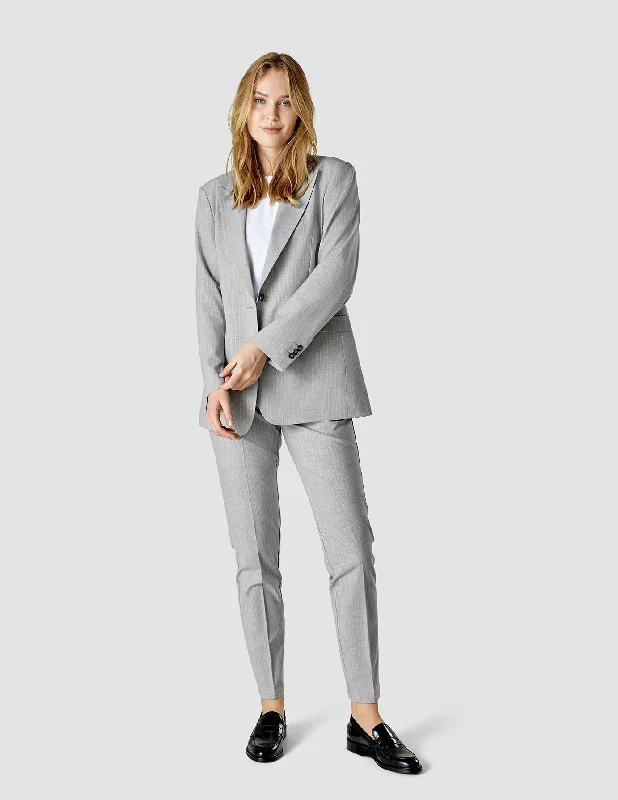 Formal Attire For Women Versatile Outfits Essential Suit Tapered Light Grey Pinstriped