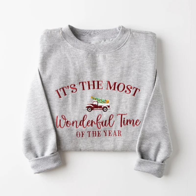 Women's Attire Luxury Fashion Embroidered It's the Most Wonderful Time Sweatshirt