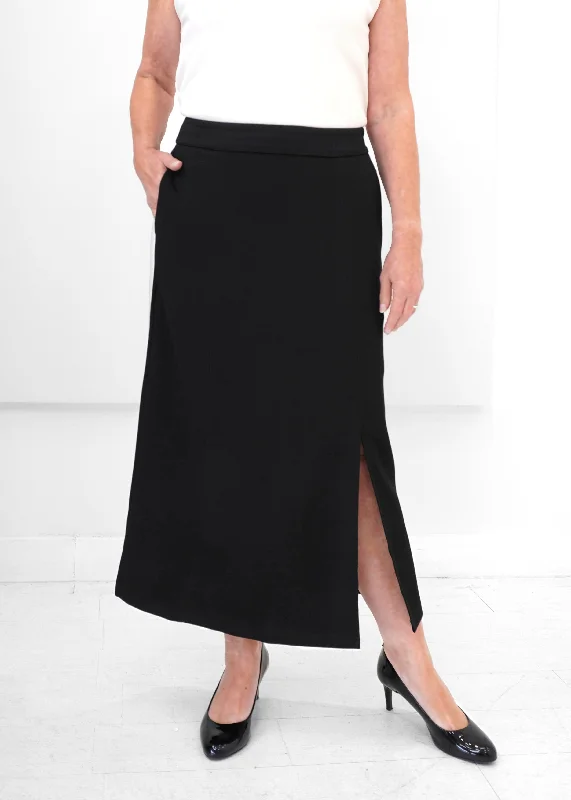 Women's Wedding Apparel Trendy Fashion For Women Luxe Modal - Scuba Side Slit Midi Skirt