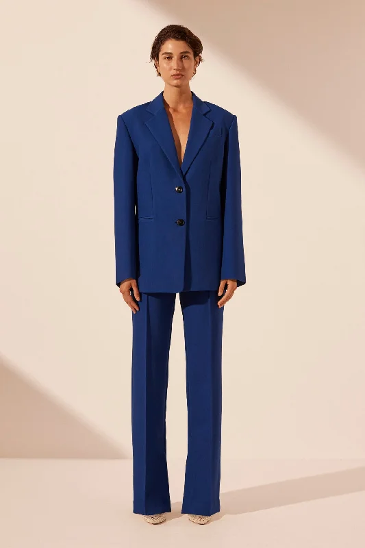 Vintage Clothing For Women Elegant Attire For The Modern Lady IRENA OVERSIZED TAILORED BLAZER - AZURE