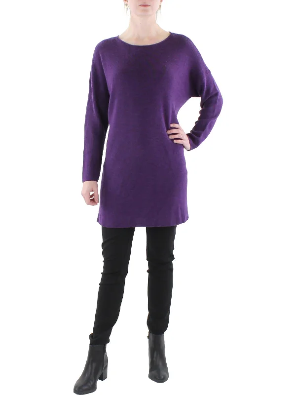 Women's Vintage Attire Free-Spirited Fashion Womens Wool Bateau Neck Tunic Sweater