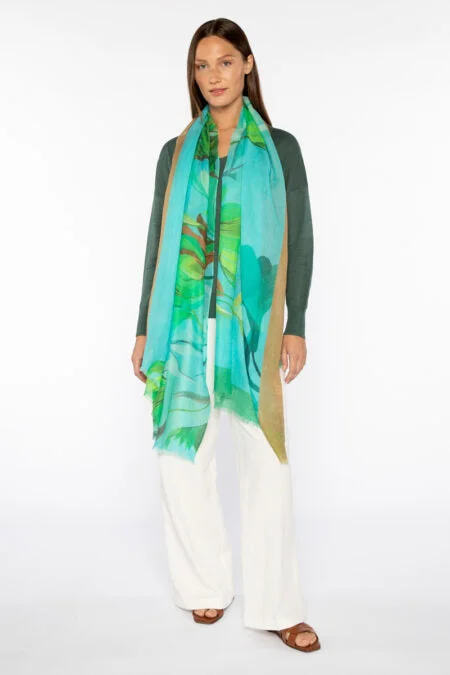 Formal Outfit For Women Summer Splash Sale Kinross Cashmere Acacia Print Scarf