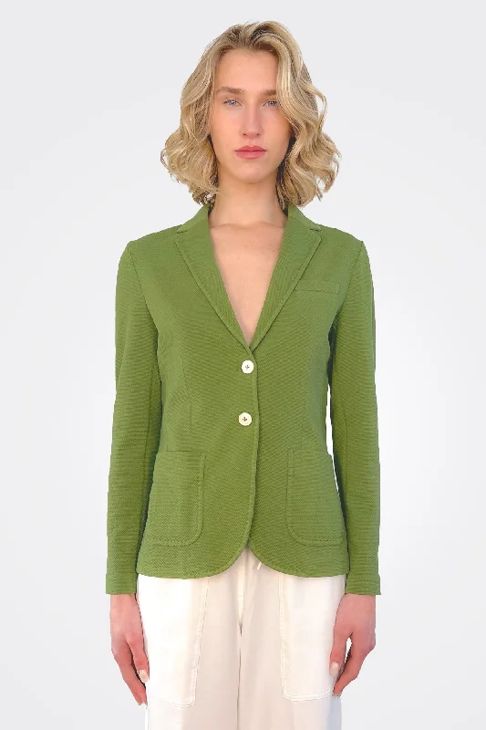 Women's Clothes And Garments Season Transition Versatile Wear Clearance Tailored Slim Fit Oxford Blazer - Pistachio