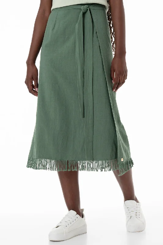 Women's Chic Outerwear Garments Shop Our Looks Wrap Skirt _ 153854 _ Green