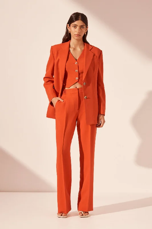 Women's Loungewear Clothes Dive Into Trendy Women's Fashion IRENA OVERSIZED TAILORED BLAZER - HIBISCUS