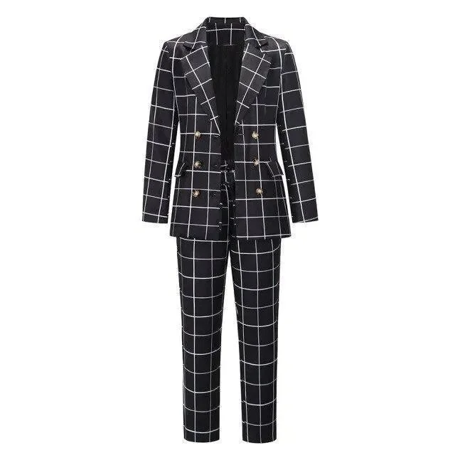 Women's Transitional Apparel Snag Fabulous Fashion Bargains Formal Plaid Women Pantsuit