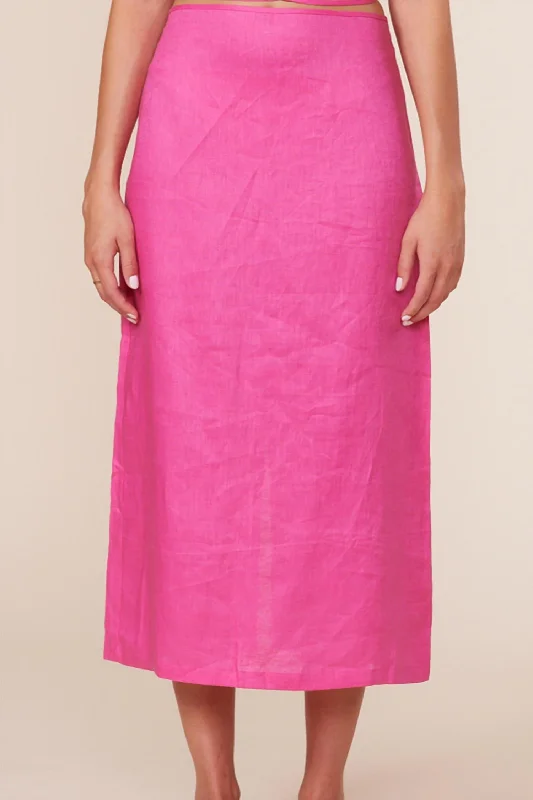 Women's Trendy Garments Classic Appeal Stacey Midi Skirt In Fuchsia