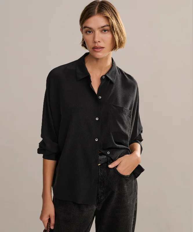 Women's Comfortable Lounge Garments Trendsetter's Closet Silk Sloane Shirt