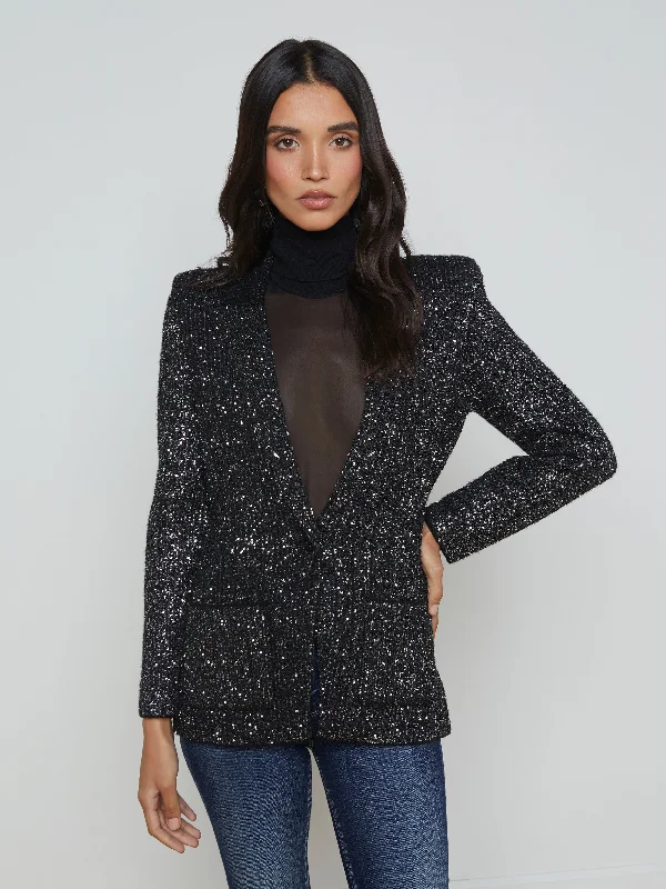 Women's Activewear Apparel Huge Markdowns Leonora Sequin Knit Blazer