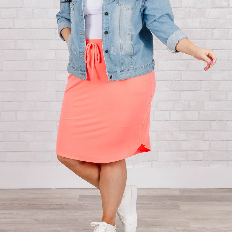 Women's Professional Apparel Chic And Comfortable Nice And Comfortable Skirt, Neon Coral Pink