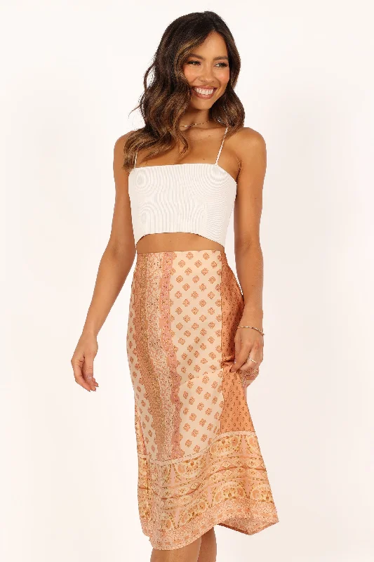 Women's Clothing For Everyday Wear Stylish Savings Aleisha Midi Skirt - Golden Papaya