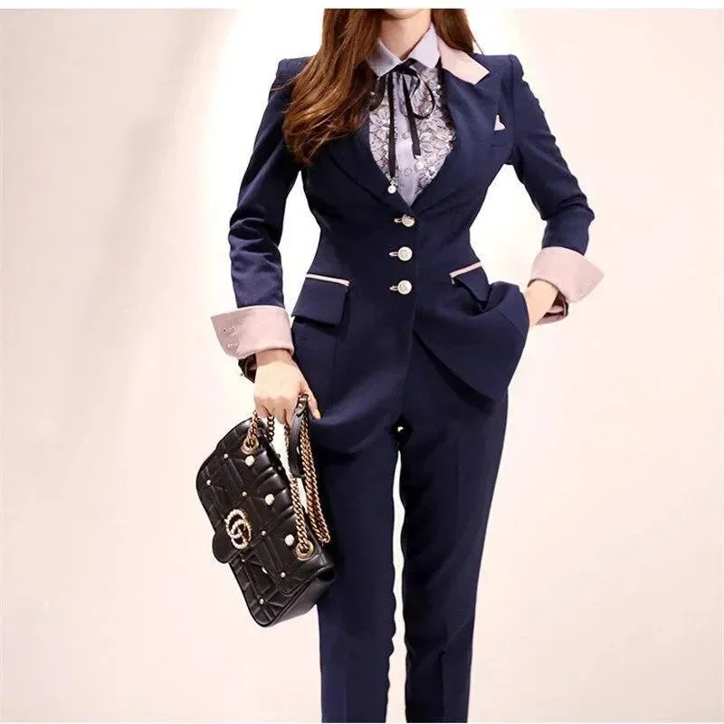 Women's Sporty Clothes Style Streetwear Runway Fashion Ladies Pantsuits