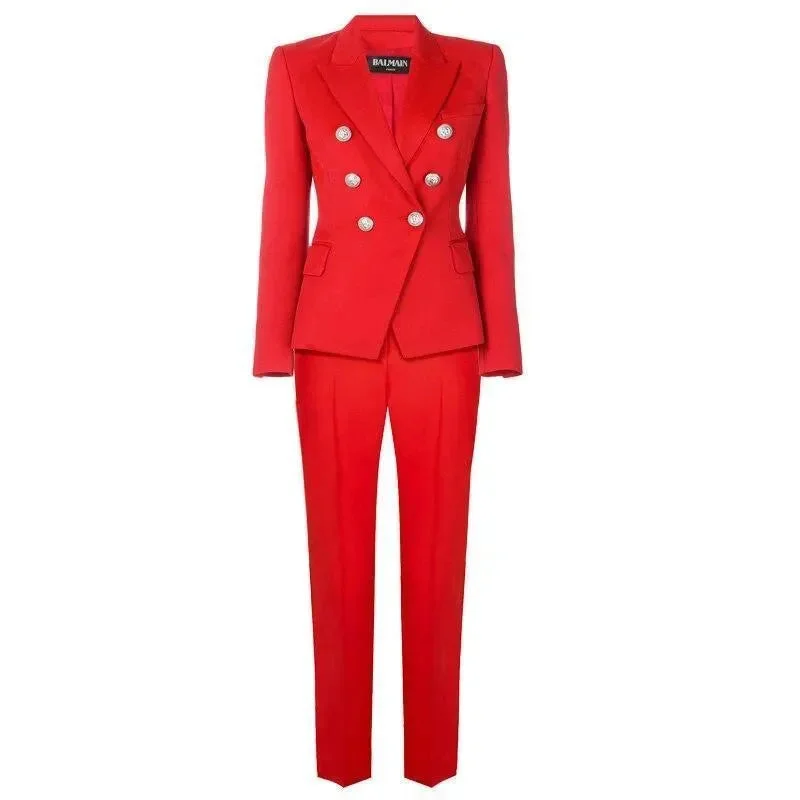 Women's Clothing Sets Runway Inspired Wear Pantsuit For Women - Business Style