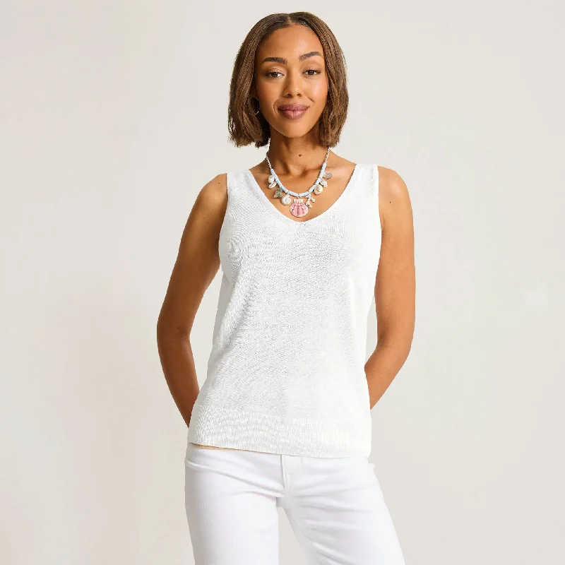 Women's Apparel And Garments Graceful Drape Tommy Bahama Women's Addison Tank Top - White