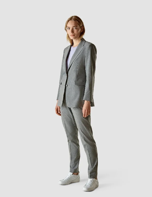 Women's Outerwear Attire Relaxed Style Essential Suit Tapered Cloud Grey