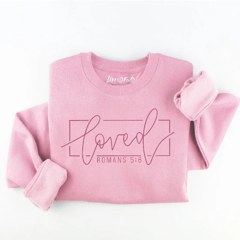 Women's Fashionable Clothing Sets Enjoy Discount Embroidered Loved Sweatshirt