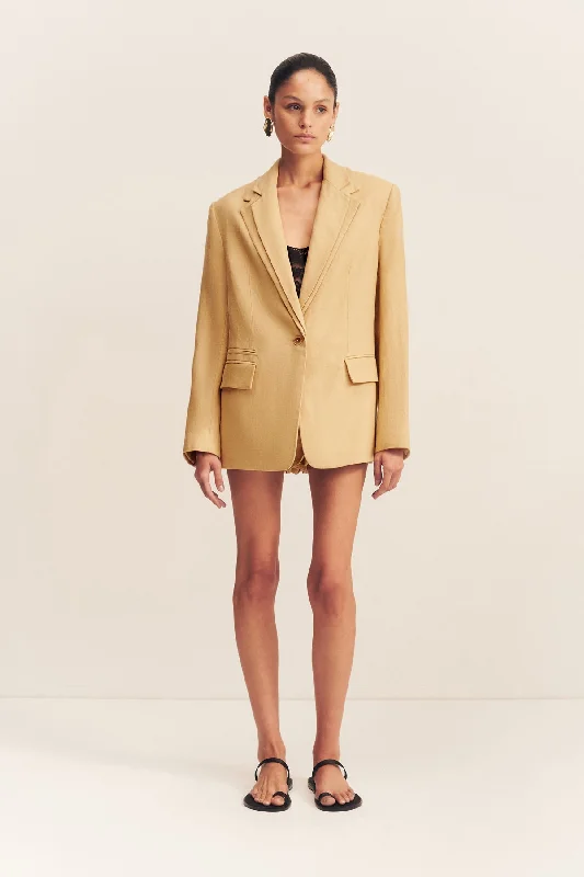 Modern Women's Outfit Save Big WELLINGTON DOUBLE LAYER BLAZER - ALMOND