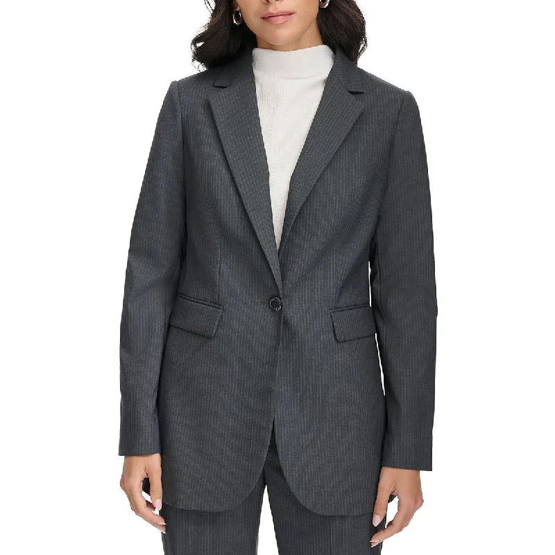 Women's Work Outfit Fashion For Every Occasion Womens Pinstripe Polyester One-Button Blazer