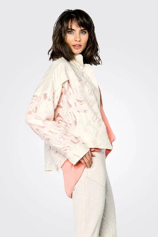 Women's Sports Apparel Flash Sale Now Taffeta Lace Jacket - Off White