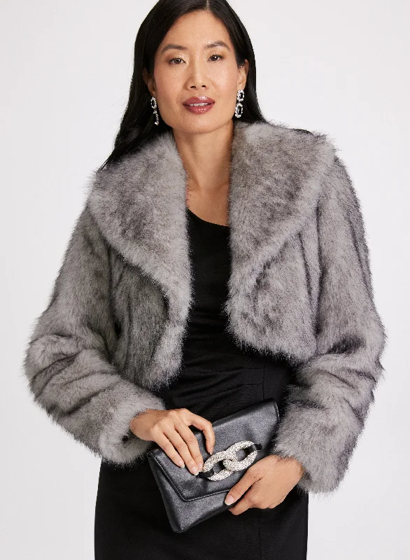 Sustainable Fashion Clothing For Women Lighten Up With Nordic Styles Cropped Faux Fur Jacket