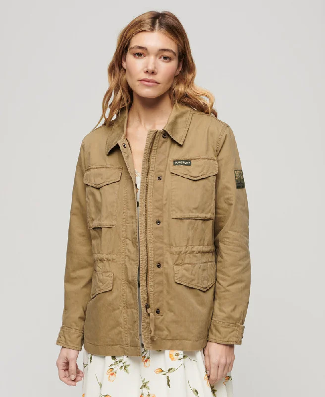 Women's Seasonal Clothing Disco - Inspired Retro Dance Look Military M65 Jacket | Classic Tan Brown