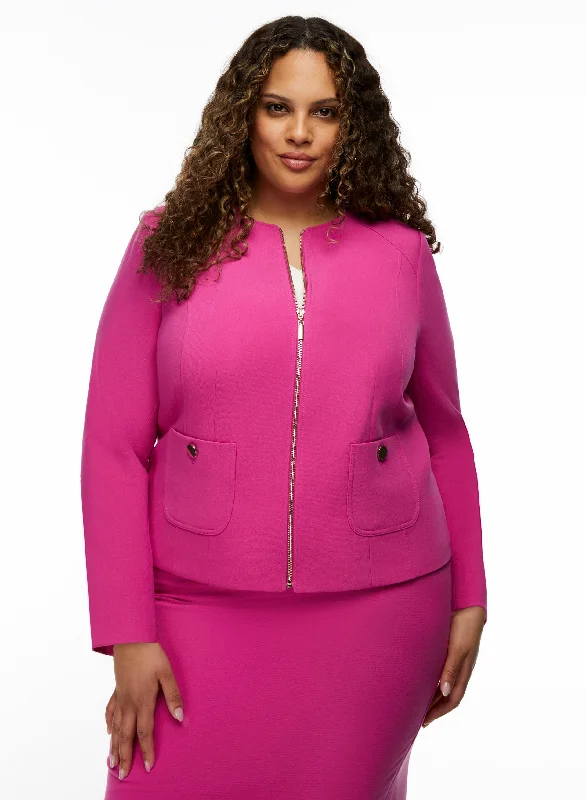 Women's Classic Attire Sleek Design Zip Front Jacket