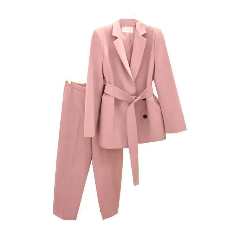 Women's Elegant Outfit Trend Alert Women Belted Pantsuit