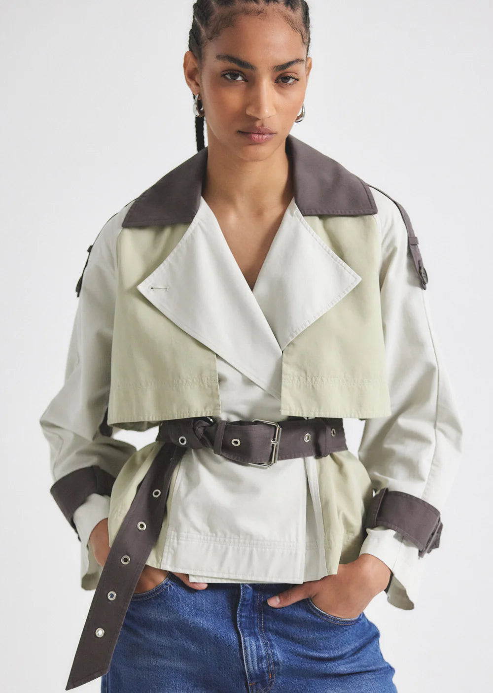 Women's Occasion Wear Clothing Limited Stock Ines Cropped Trench Jacket - Calico Multi