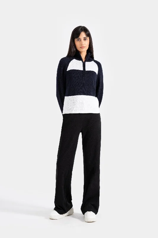 Women's Versatile Apparel Bid Farewell To The Old Season striped color block sweater