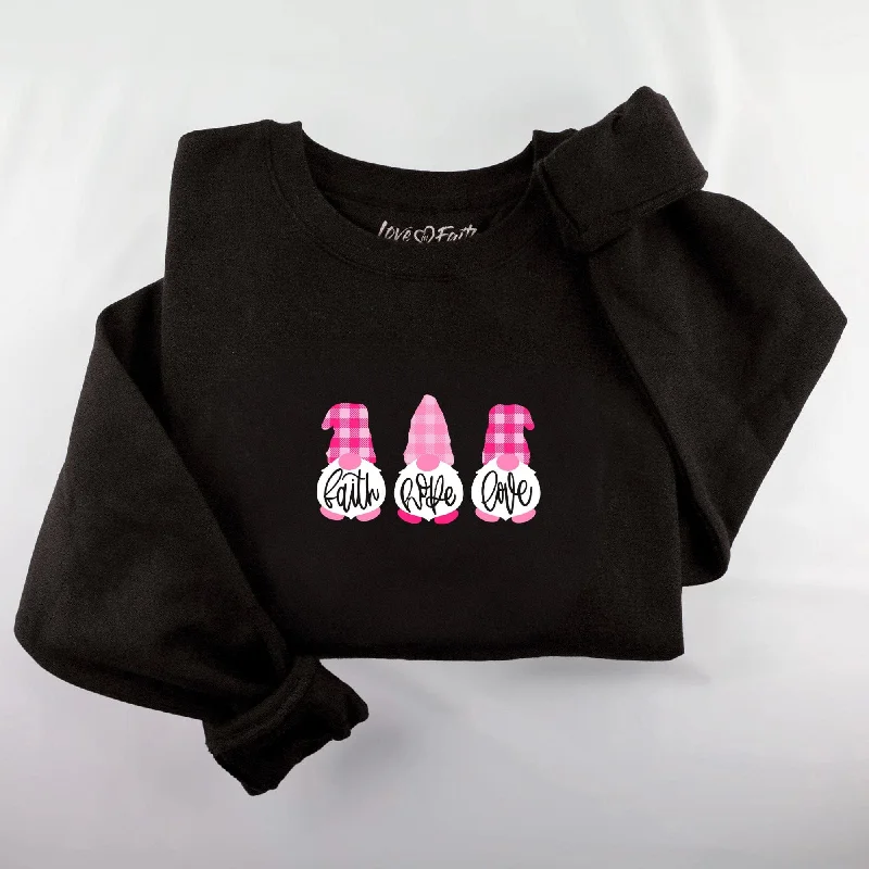 Women's Clothing Sets Trendy And Individual Women's Fashion Embroidered Faith Hope Love Gnomes Sweatshirt