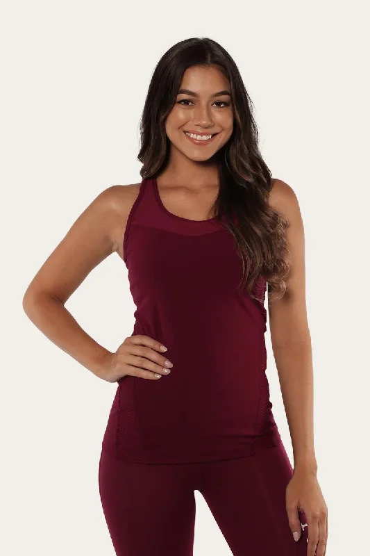 Stylish Women's Clothing Ethnic Cultural Event Wear Leveque Womens Classic Active Singlet - Cabernet