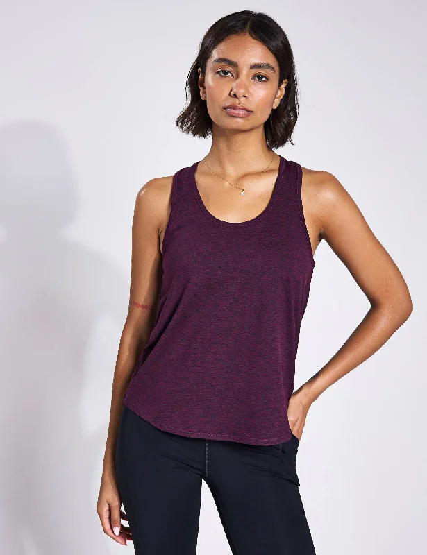 Women's Plus-Size Apparel Cottagecore Rustic Charm Style ReSet Relaxed Tank - Plum Heather