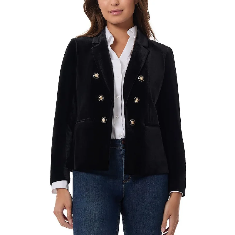 Comfortable Outfit For Women Unbeatable Prices Womens Double-Breasted Velvet Open-Front Blazer