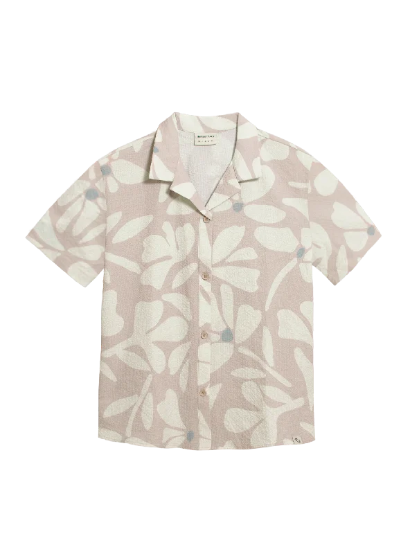 Women's Clothing Apparel Sets Trendy Women's Wear Collection Resort Shirt (Seersucker Field Cream)