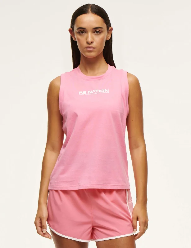 Women's Trendy Apparel Feminine Soft - Hued Look Shuffle Tank - Pink Lemonade