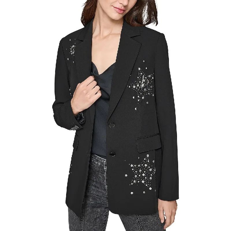 Women's Evening Wear Outfit Fashion Sale Womens Embellished Polyester Two-Button Blazer