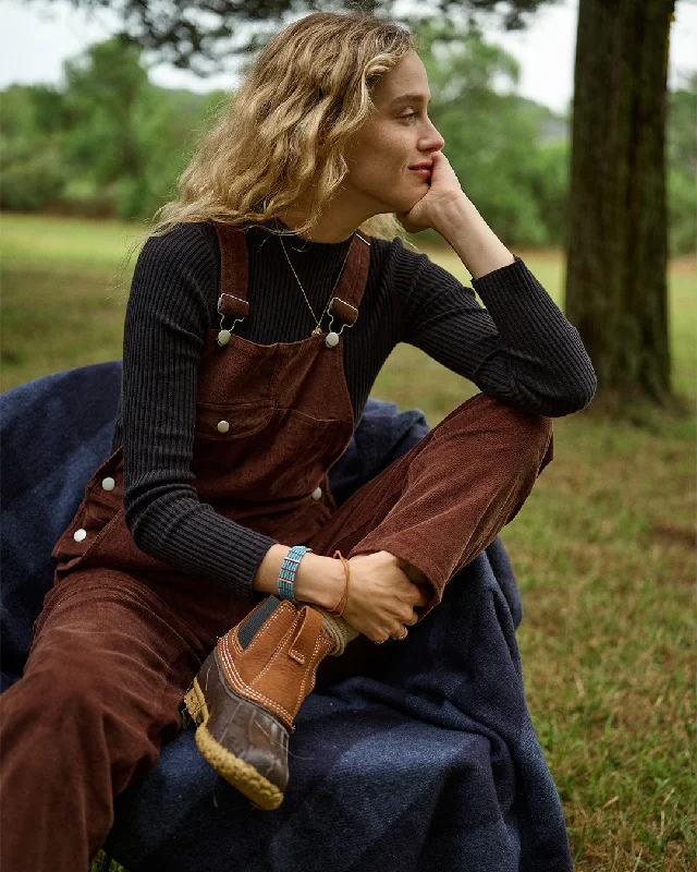 Women's Casual Wear Clothing Parisian Effortless Chic Style Women's Overalls in Brown Corduroy