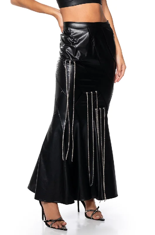 Women's Wardrobe Apparel Sophisticated Fashion FRONT ROW EMBELLISHED MAXI SKIRT