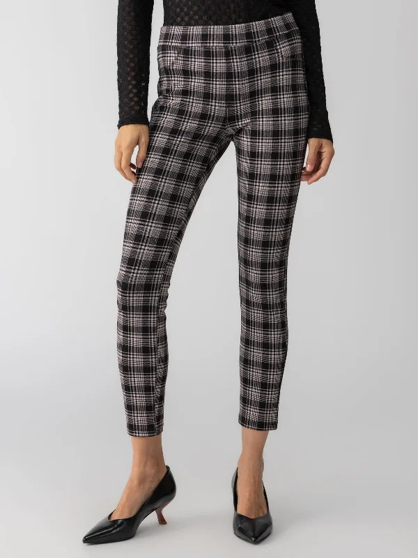 Women's High-End Clothing Lighten Up With Nordic Styles Runway Semi High Rise Legging Almond Plaid