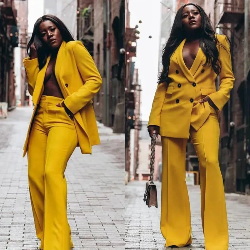 Timeless Women's Clothes Fashion Forward Femme Women Perfectionist Mustard Pantsuit