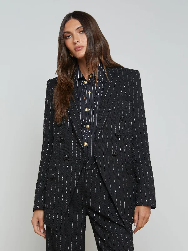 Women's Trendy Outfit Massive Selection Sale Kendi Pinstriped Long Blazer