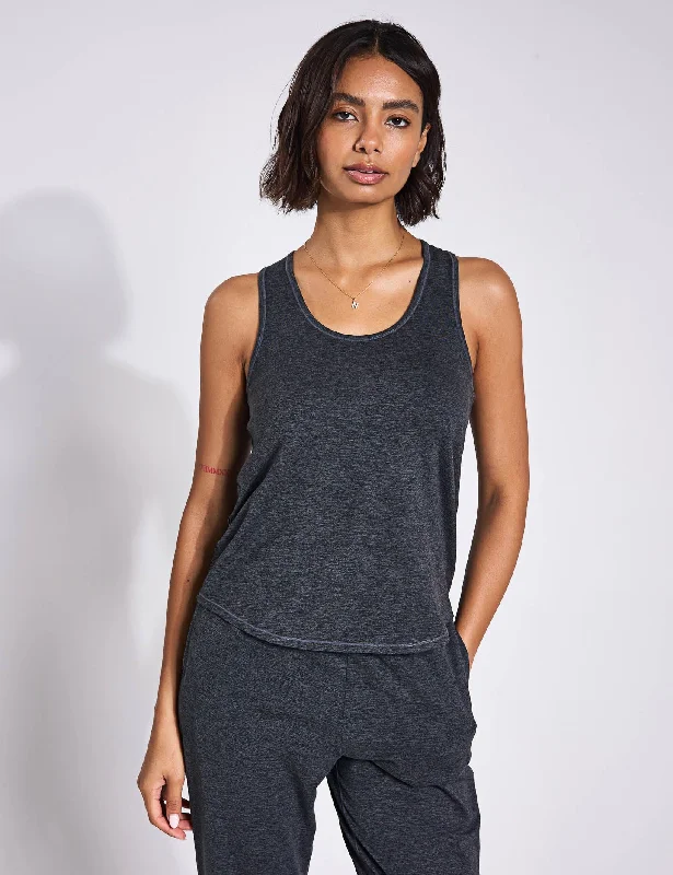 Vintage-Inspired Women's Apparel Nordic Minimalist Home Look ReSet Relaxed Tank - Moon Heather