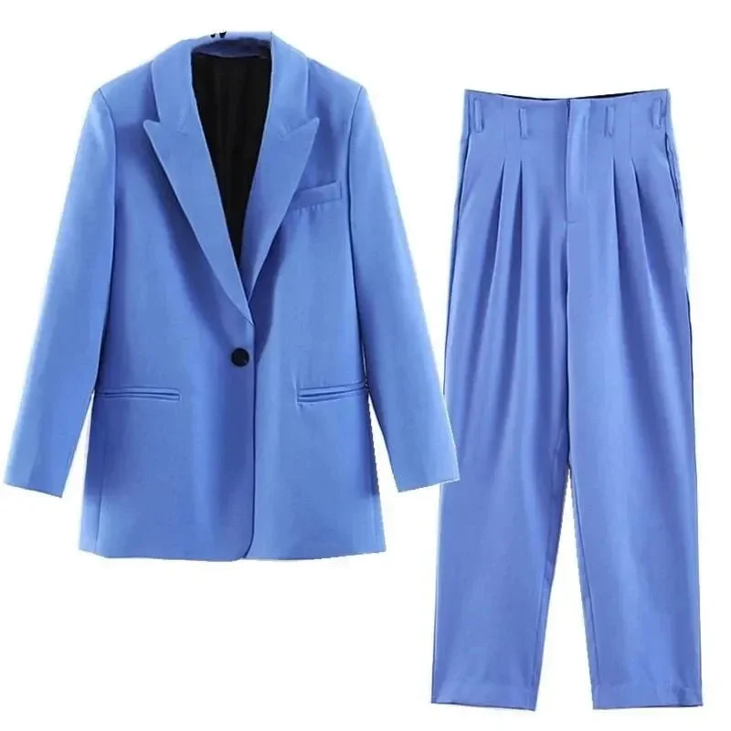 Women's Layered Outfit Day-To-Night Styles Women Pantsuit With Pleated Pants