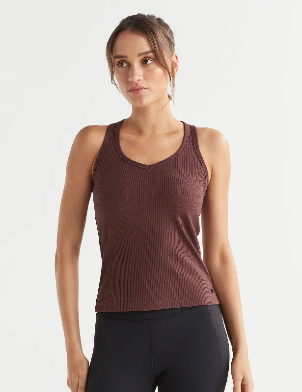 Casual Apparel For Women Fashion-Forward Style Leera Ribbed Tank - Burgundy